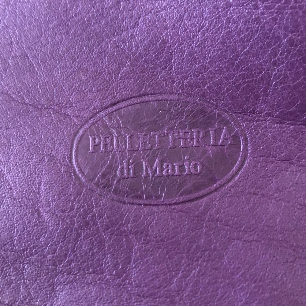 Purple Leather Crossbody with Tan Trim - Picture 2 of 7